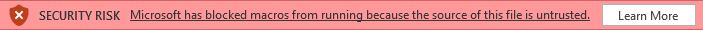 Bannière rouge Excel